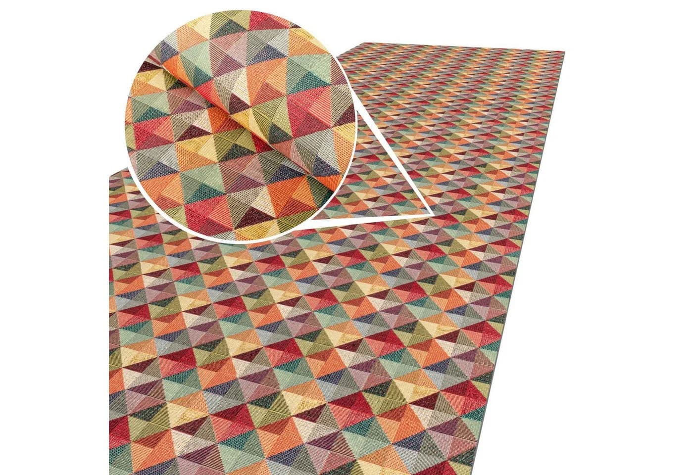 ANRO Küchenläufer RANNA Hochwertig Küchenteppich Textil Eckig 100x65cm Rauten Bunt - Bild 2