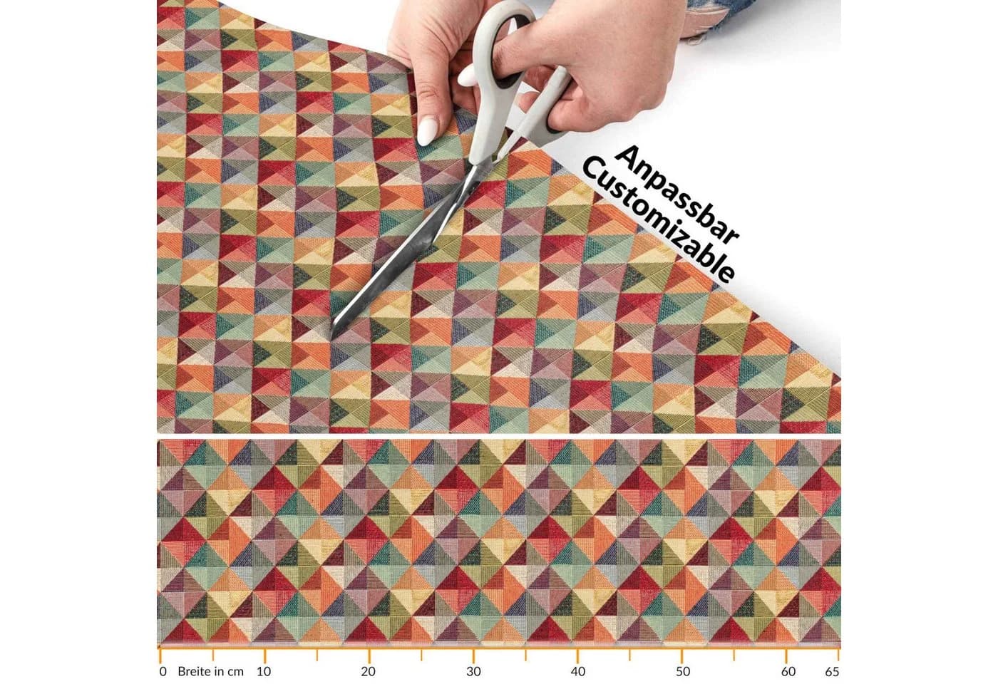 ANRO Küchenläufer RANNA Hochwertig Küchenteppich Textil Eckig 100x65cm Rauten Bunt - Bild 5