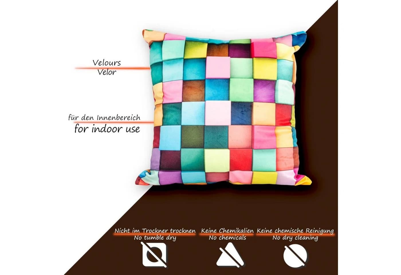 ANRO Dekokissen Velours Kissenbezug Microfaser-Flanell Bunt - Bild 5