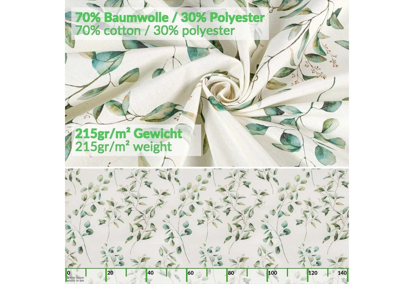 ANRO Tischdecke Blumen Pflanzen Stoff 140/170 cm - Bild 5