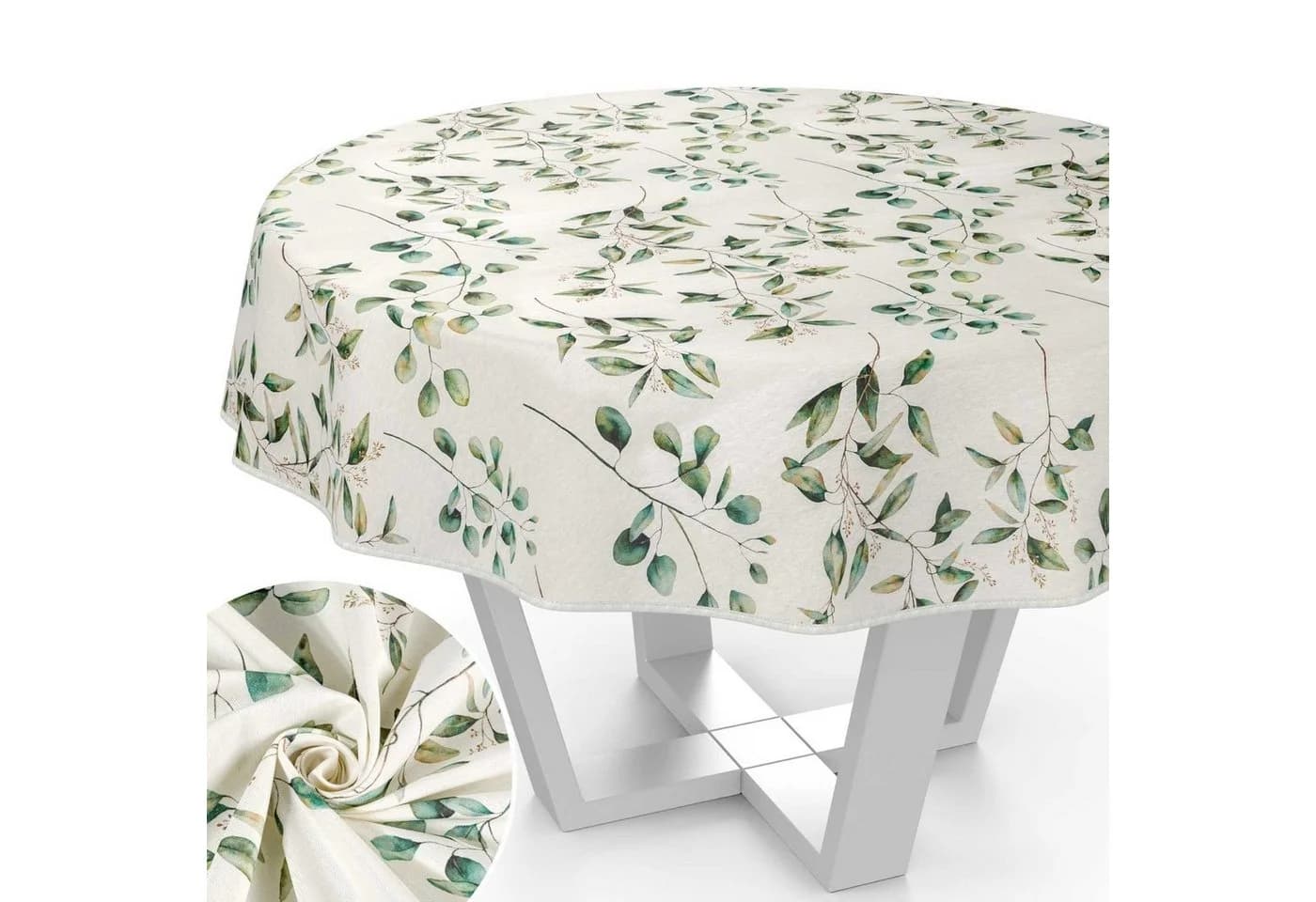 ANRO Tischdecke aus Stoff mit Blumen Pflanzen wasserabweisend - Bild 2
