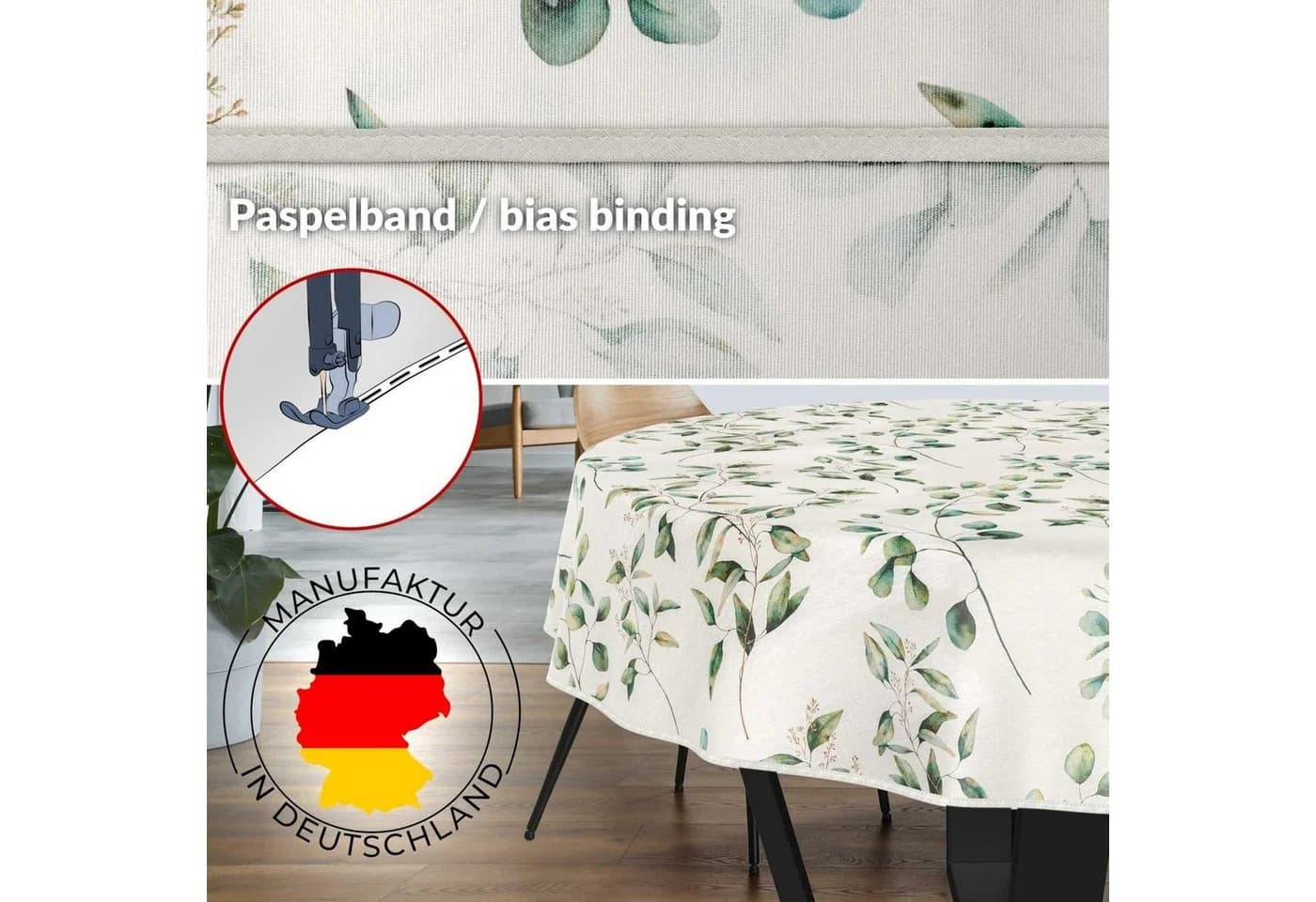 ANRO Tischdecke aus Stoff mit Blumen Pflanzen wasserabweisend - Bild 3