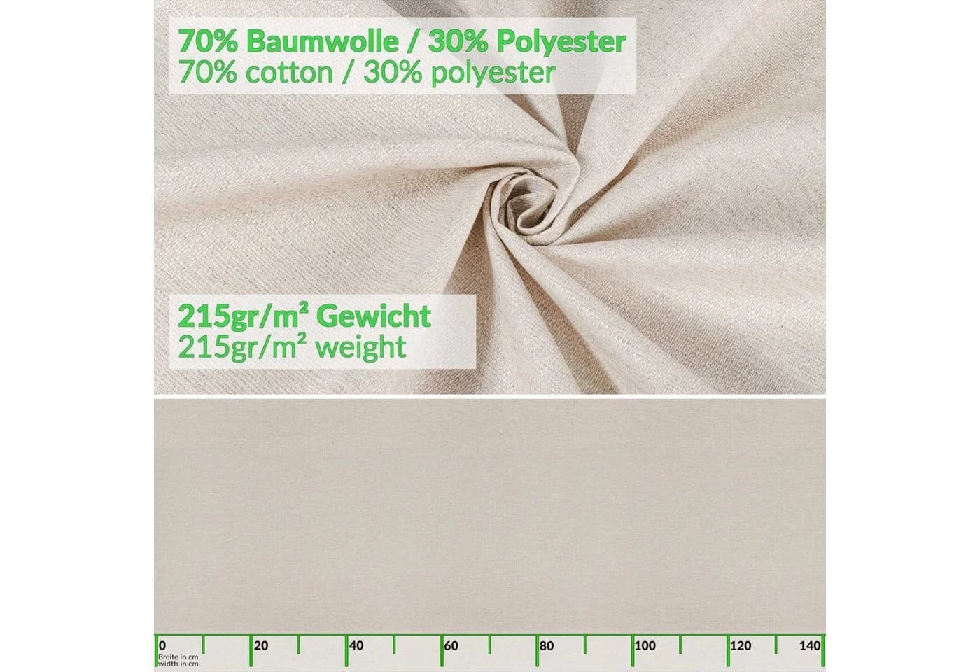 ANRO Tischdecke Beige-Grau Uni wasserabweisend Stoff - Bild 5