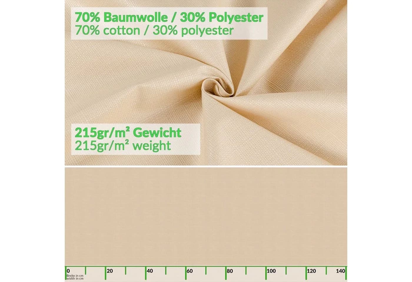 ANRO Tischdecke Uni Beige Wasserabweisend - Bild 5