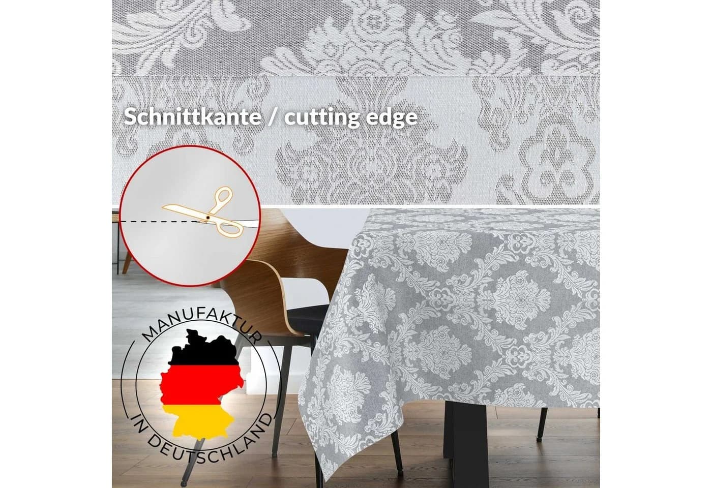 ANRO Tischdecke Stoff UNI Beige/Grau wasserabweisend - Bild 3