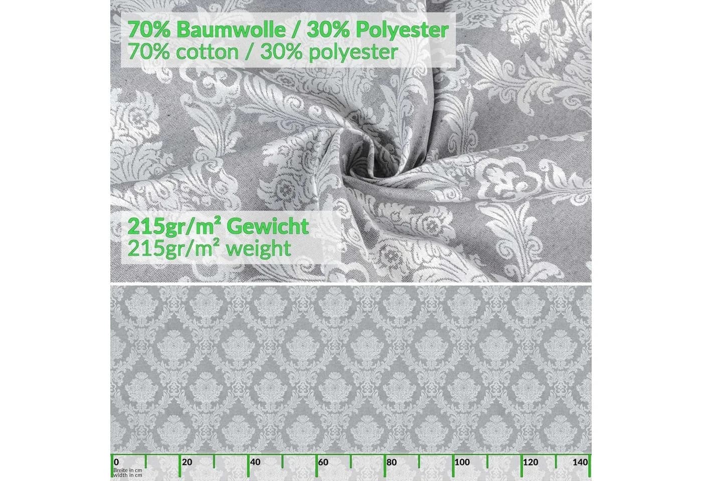 ANRO Tischdecke Stoff UNI Beige/Grau wasserabweisend - Bild 5