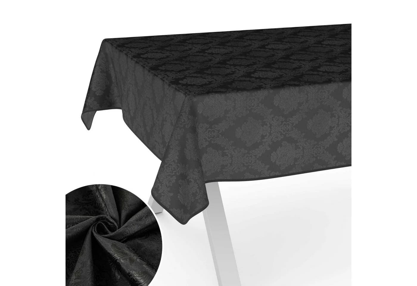ANRO Tischdecke Schwarz Wasserabweisend Stoff - Bild 2