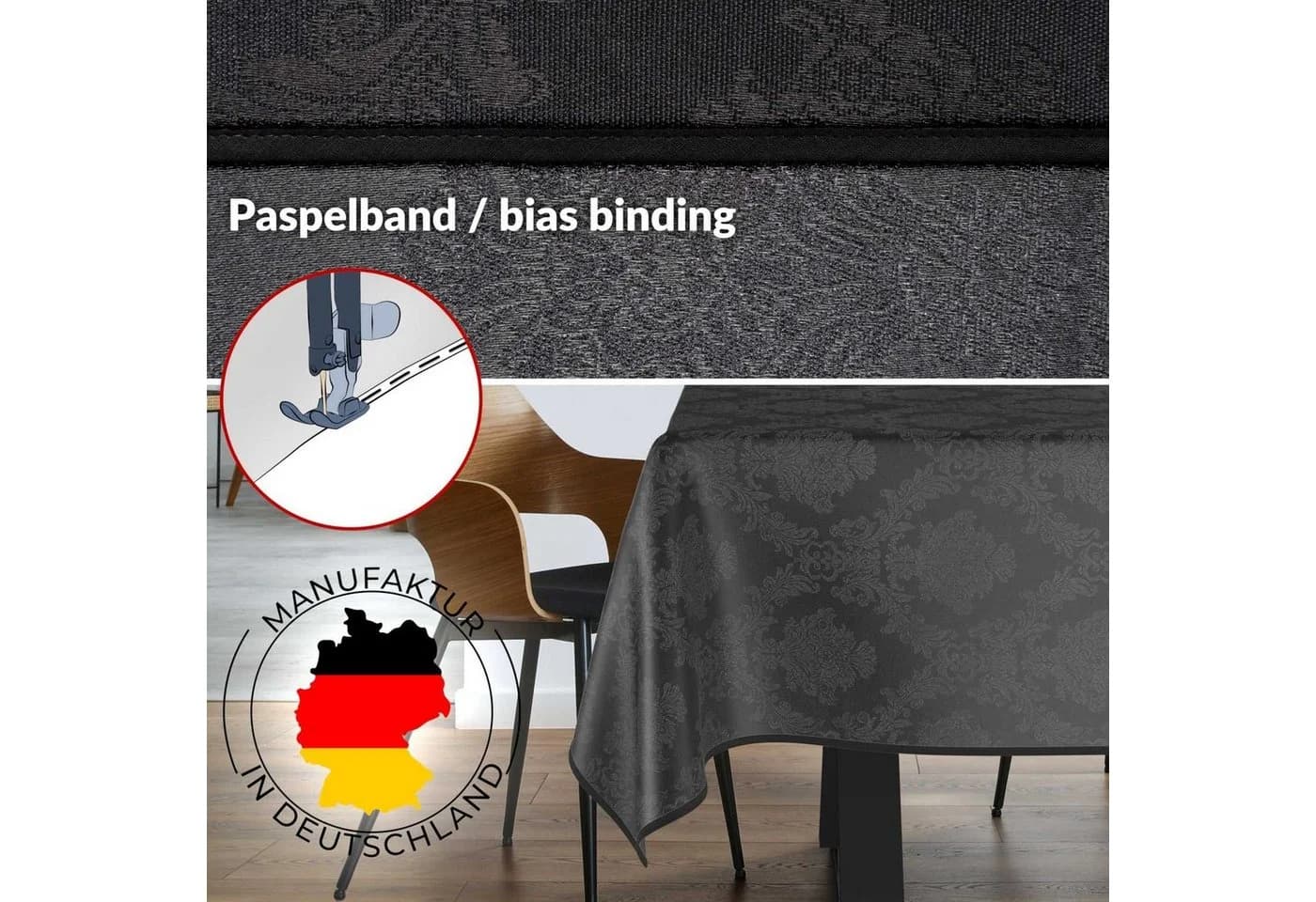 ANRO Tischdecke Schwarz Wasserabweisend Stoff - Bild 3