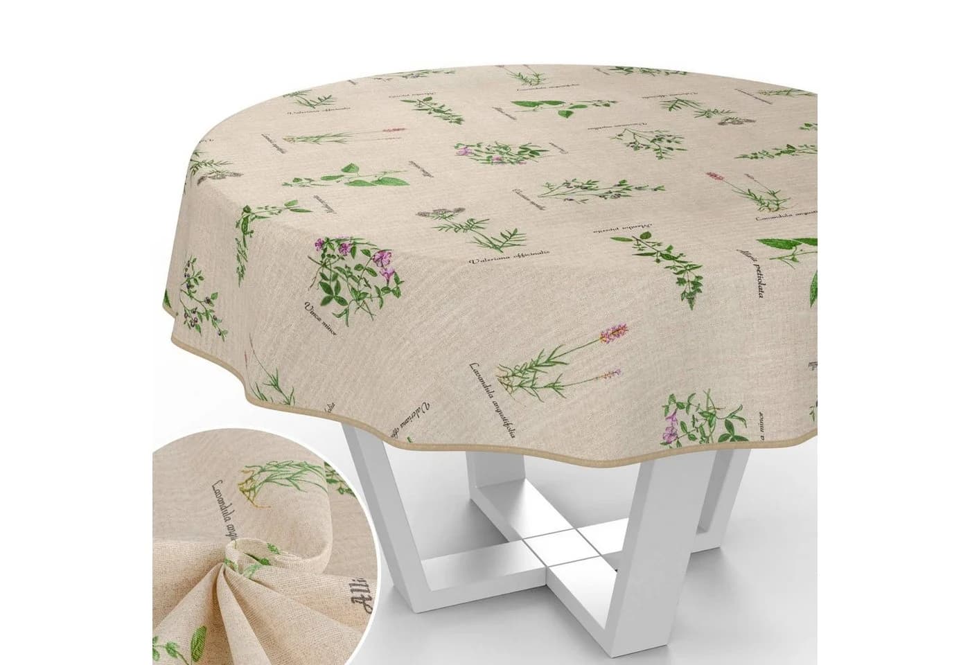 ANRO Tischdecke Beige Botanik mit Schutzbeschichtung - Bild 2