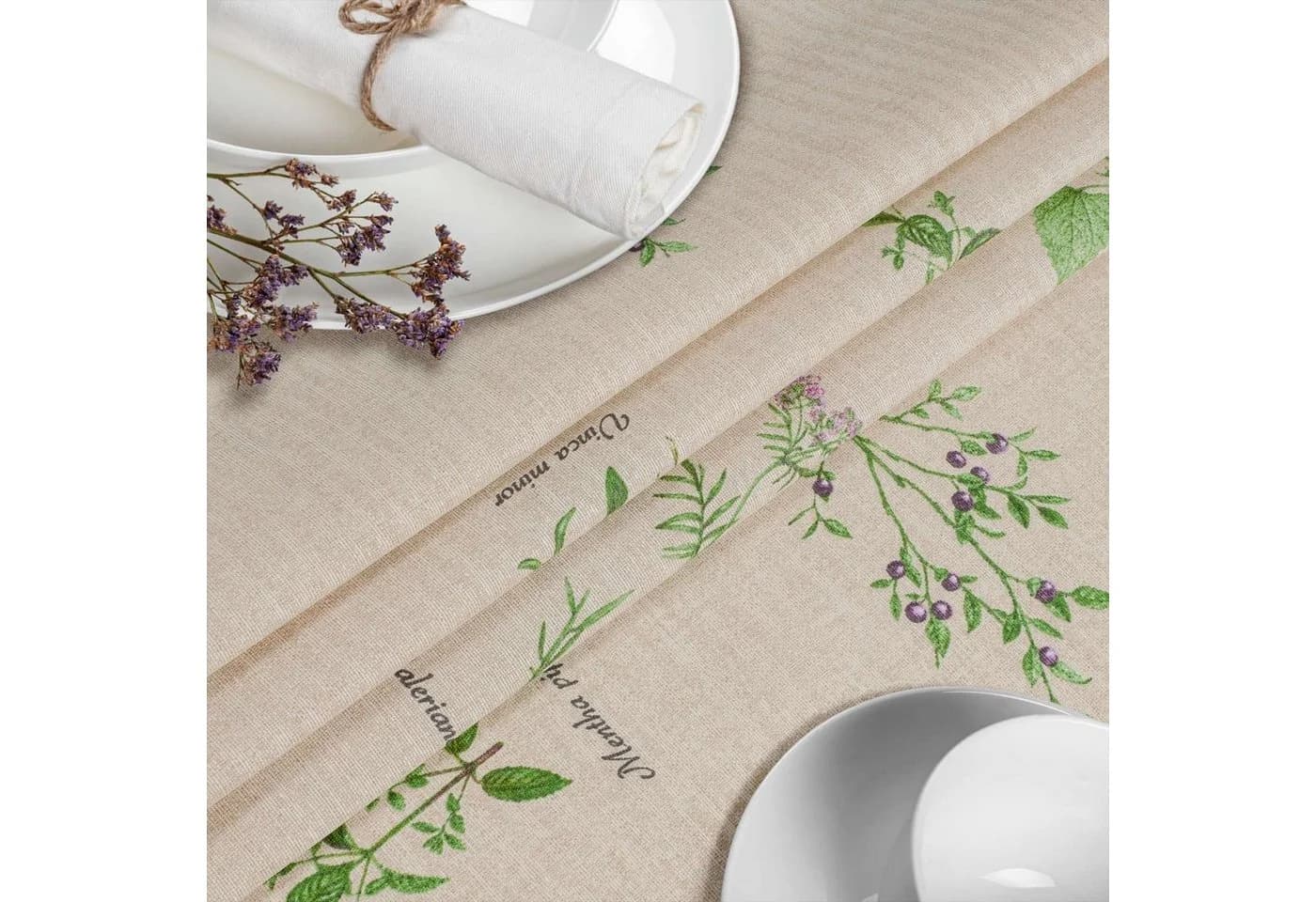 ANRO Tischdecke Beige Botanik mit Schutzbeschichtung - Bild 4