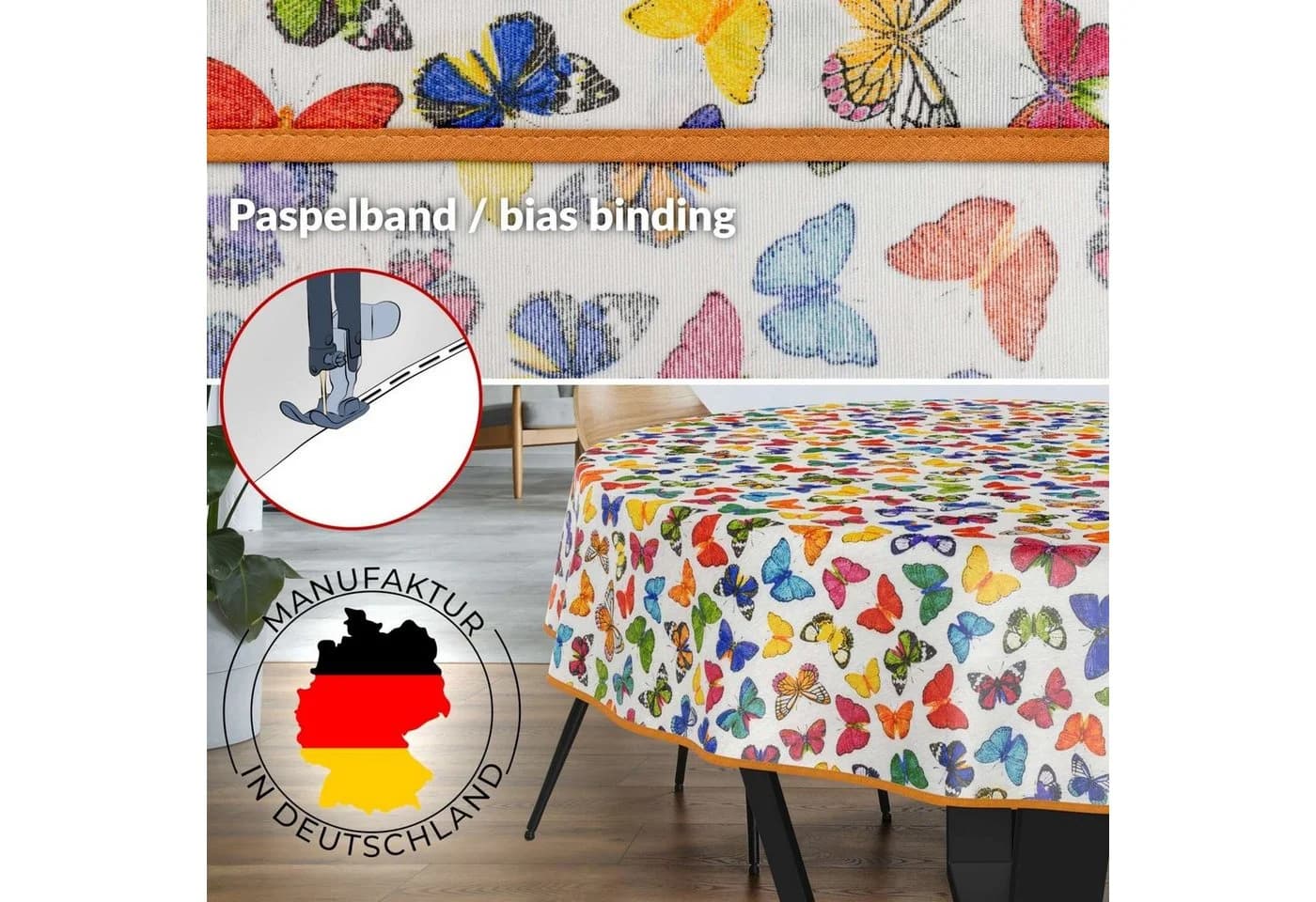 ANRO wasserabweisende Stofftischdecke Bunt Schmetterlinge - Bild 3