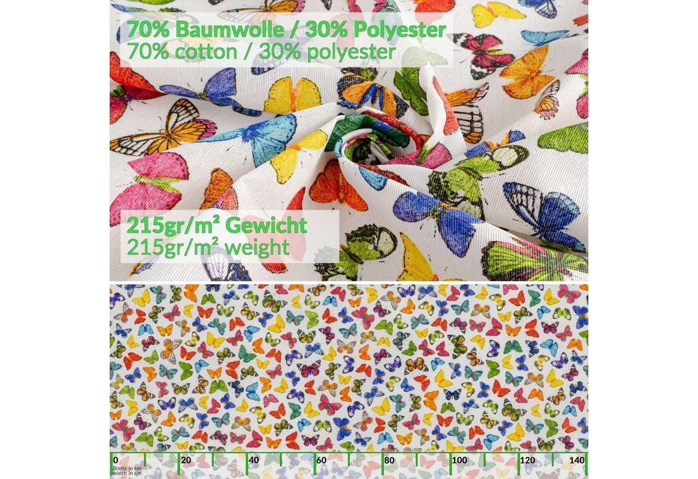 ANRO wasserabweisende Stofftischdecke Bunt Schmetterlinge - Bild 5