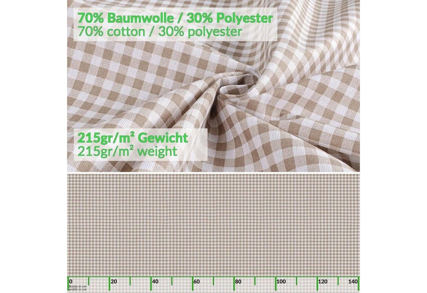 ANRO Tischdecke Braun Karo wasserabweisend - Bild 5