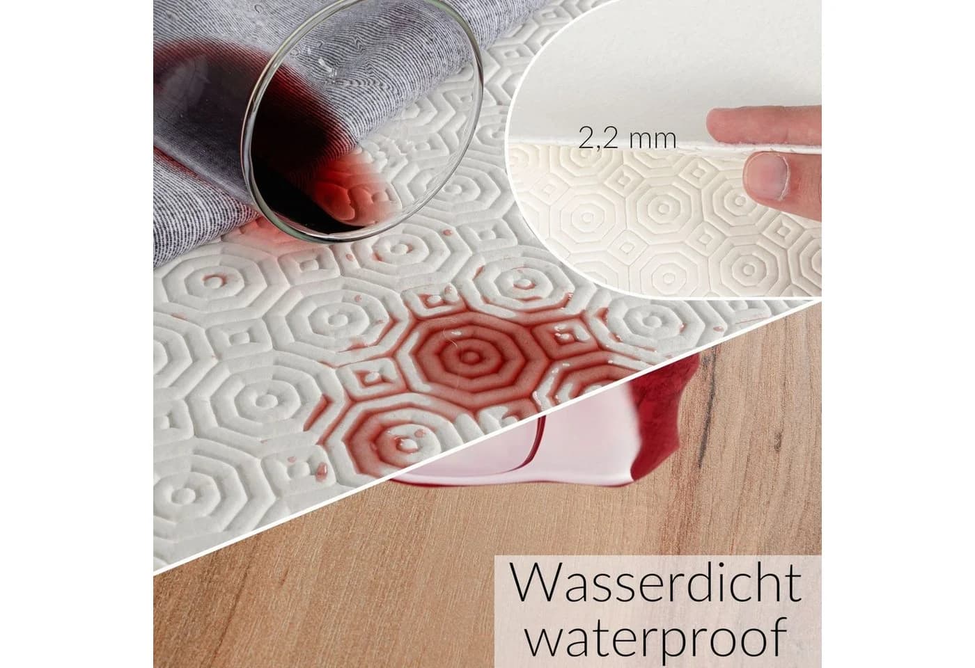 ANRO Tischdecke Tischschoner Schutzauflage Molton Rutschfest Weiß