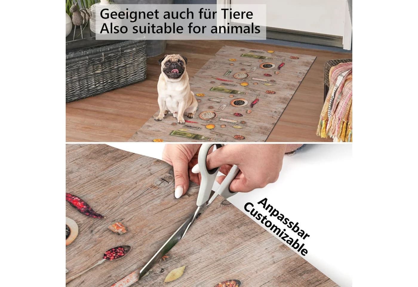 ANRO Küchenläufer RANNA Beige Baumwollgemisch Rutschfest - Bild 4