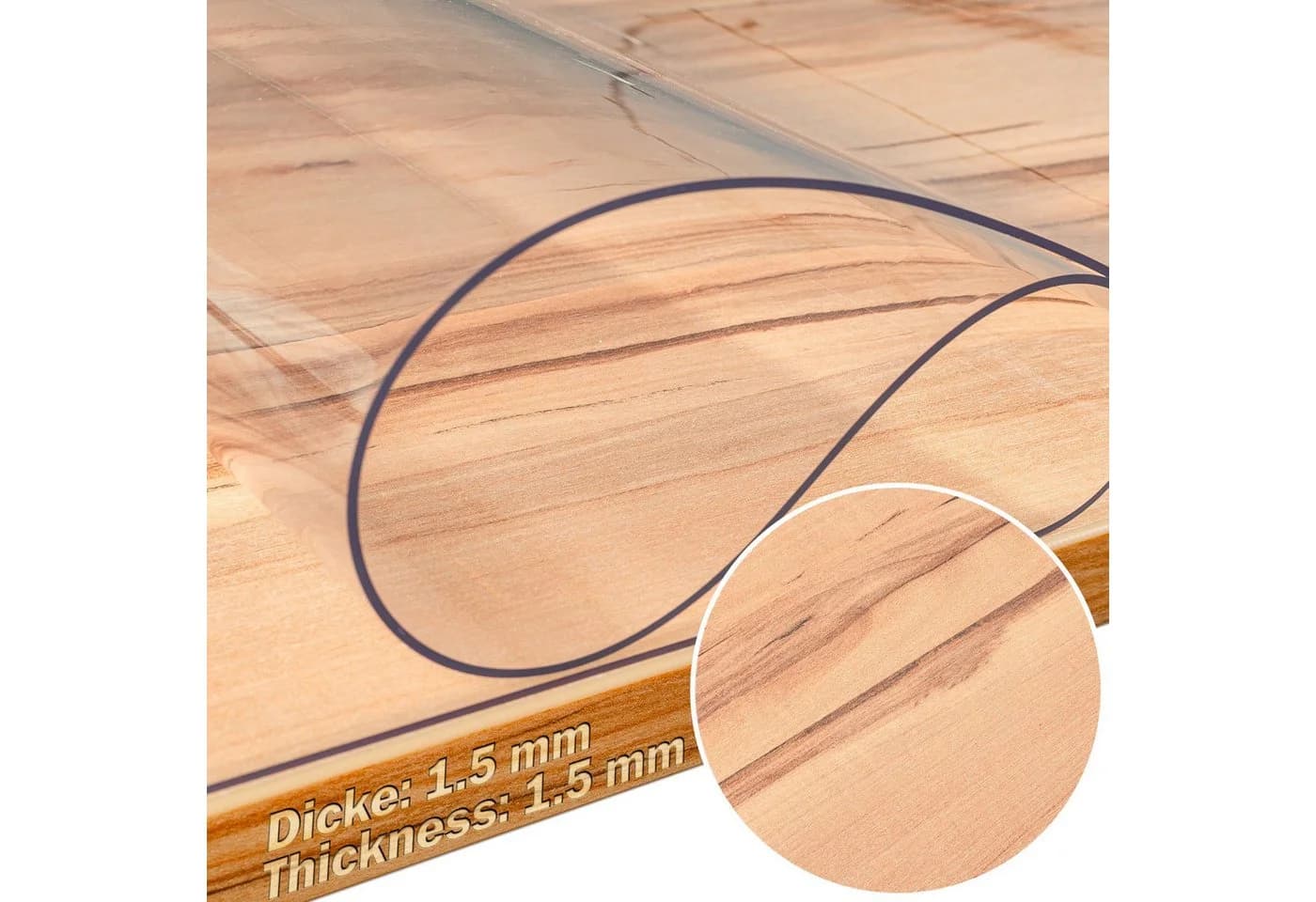 ANRO Tischdecke KLARA wasserdicht 1,5mm Tischschutzfolie glasklar glatt Geruchsneutral - Bild 3