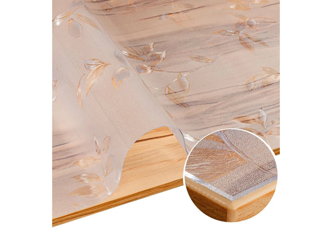ANRO Tischdecke FLOKY Blatt mattiert einseitig 1,5mm Tisch Schutzfolie Geruchsneutral - Bild 2