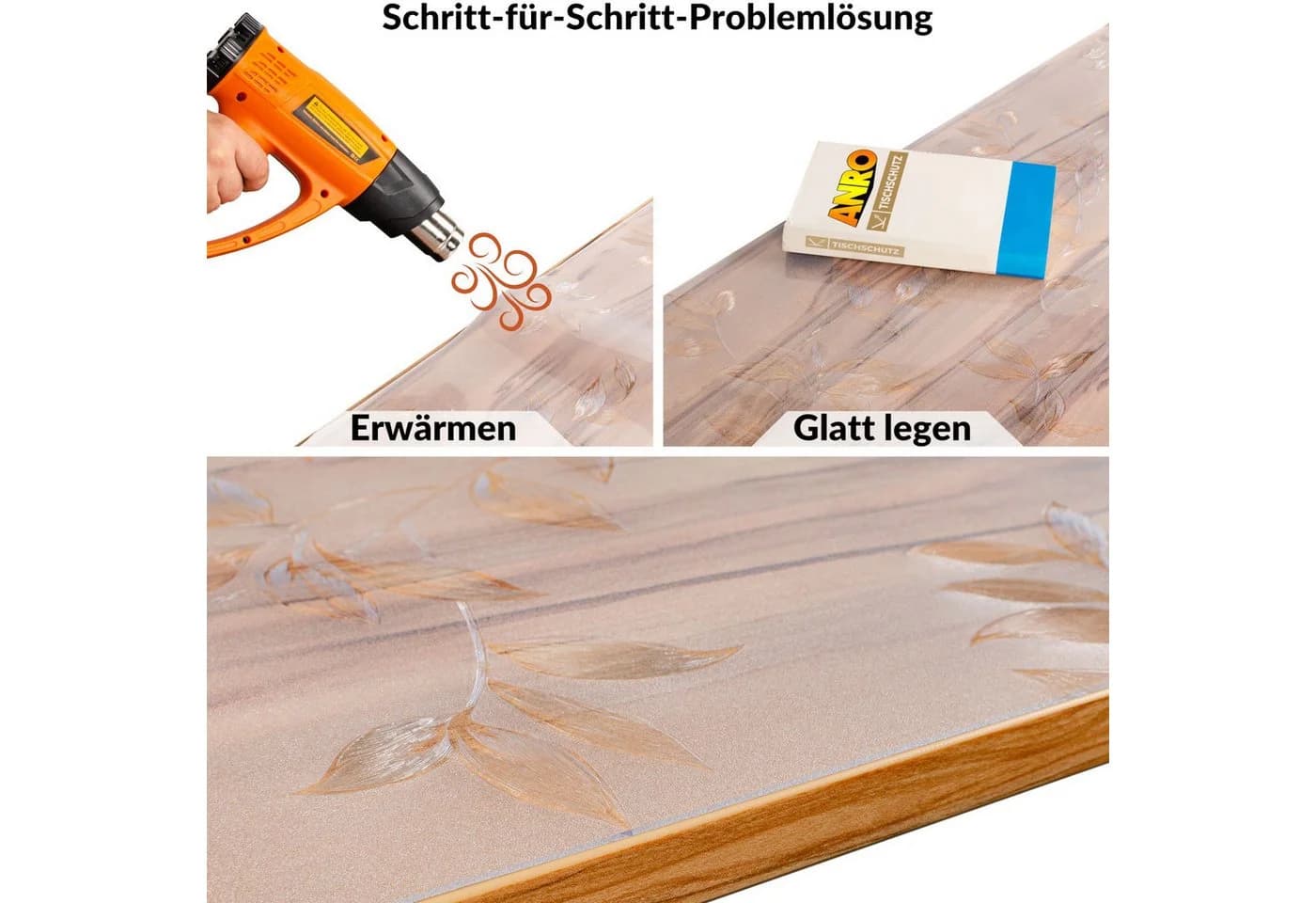ANRO Tischdecke FLOKY Blatt mattiert einseitig 1,5mm Tisch Schutzfolie Geruchsneutral - Bild 4