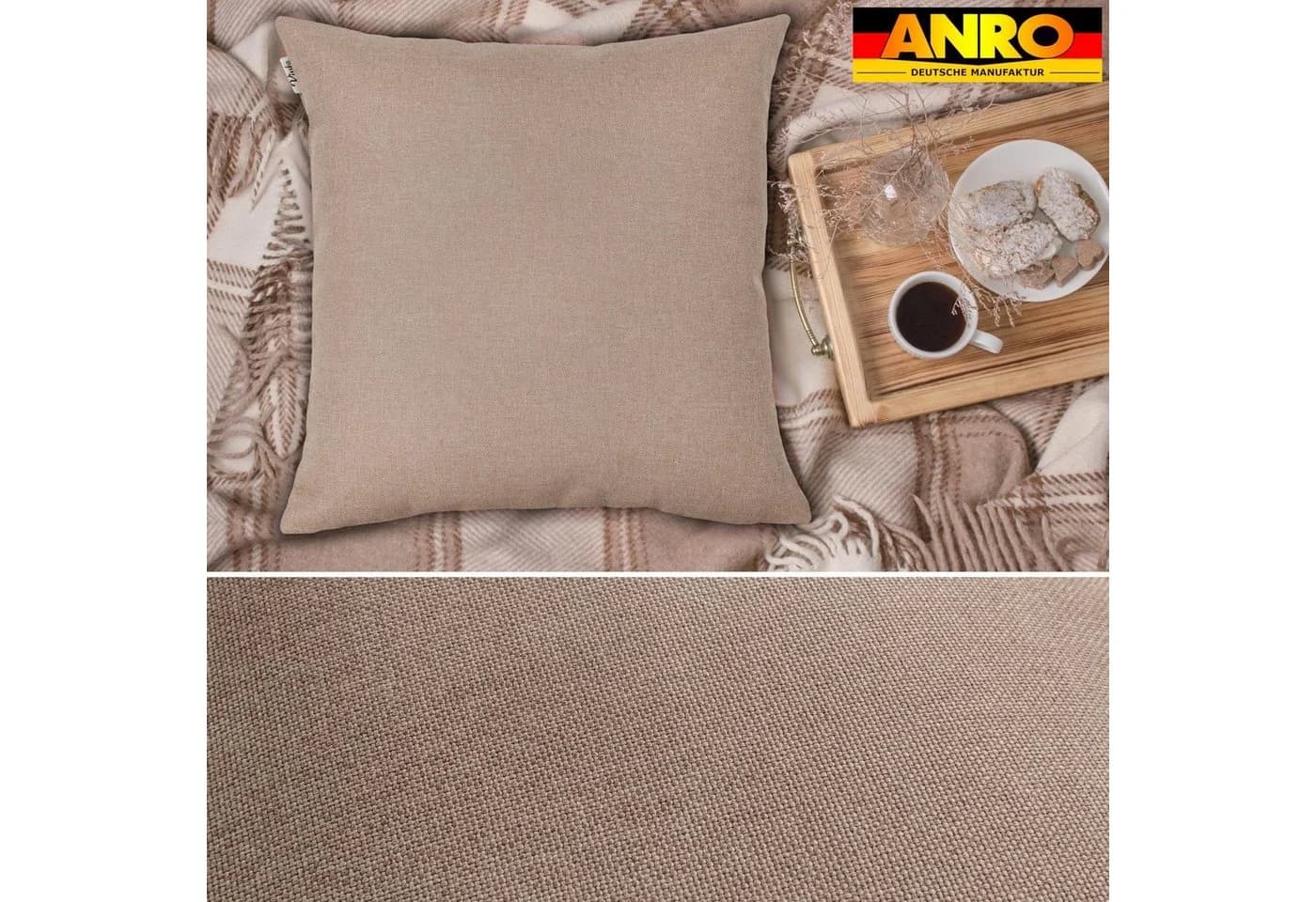 Kisska Dekokissenhülle TIZI Beige Leinen-Optik 40x40cm