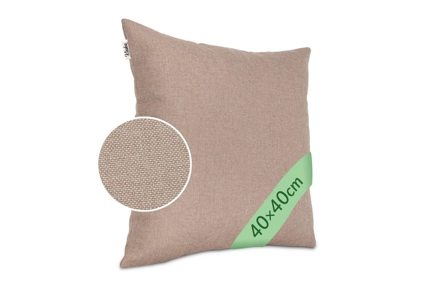 Kisska Dekokissenhülle TIZI Beige Leinen-Optik 40x40cm - Bild 2