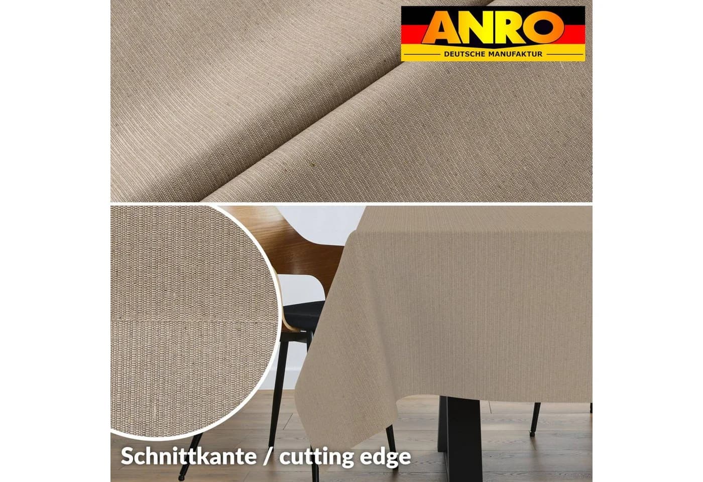 ANRO Tischdecke Sand Jacquard mit TEFLON & Acryl-Beschichtung - Bild 3