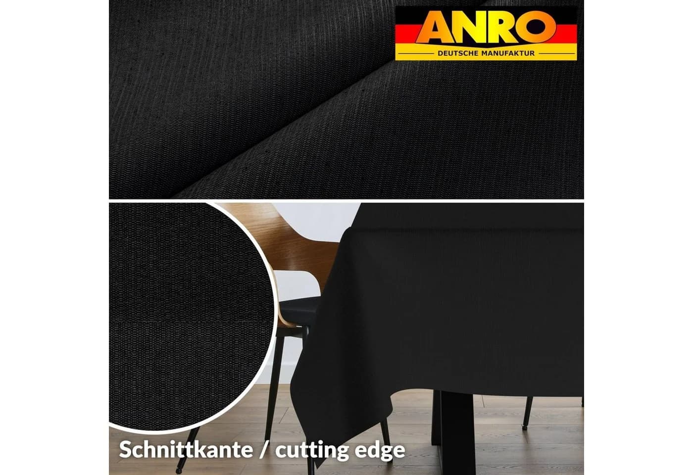 ANRO Tischdecke Anthrazit mit TEFLON & Acryl-Beschichtung - Bild 3