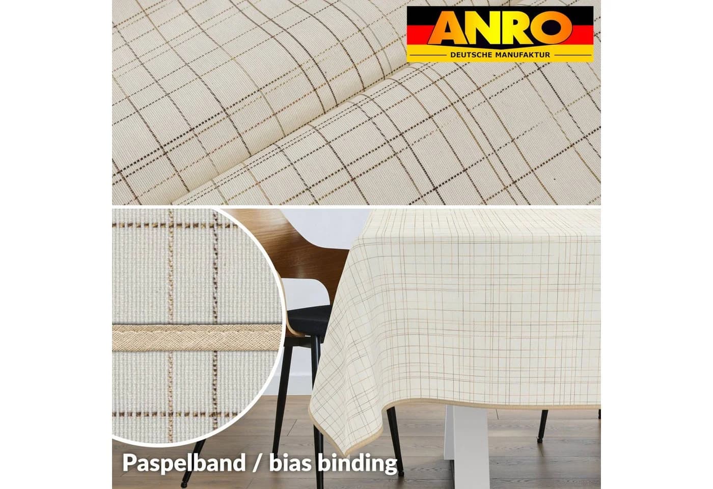 ANRO Roma Tischdecke Beige 60% Baumwolle 40% Polyester - Bild 3