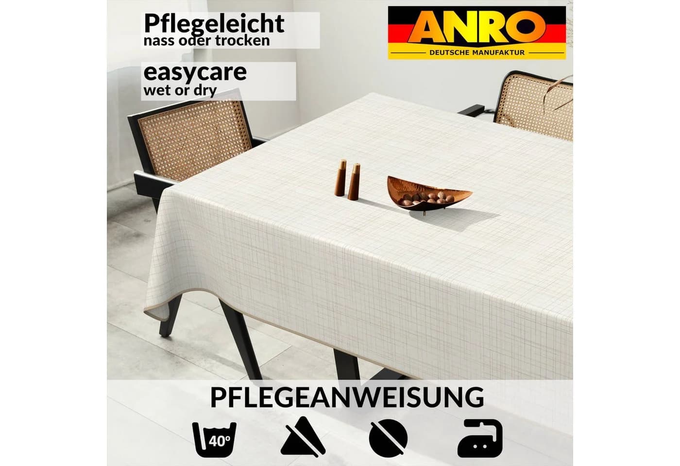 ANRO Roma Tischdecke Beige 60% Baumwolle 40% Polyester - Bild 4