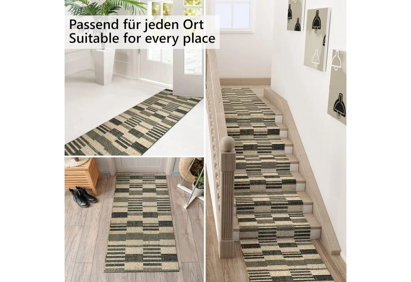 ANRO Küchenläufer GreenLine Barcode Patchwork Dunkel Polyester - Bild 4