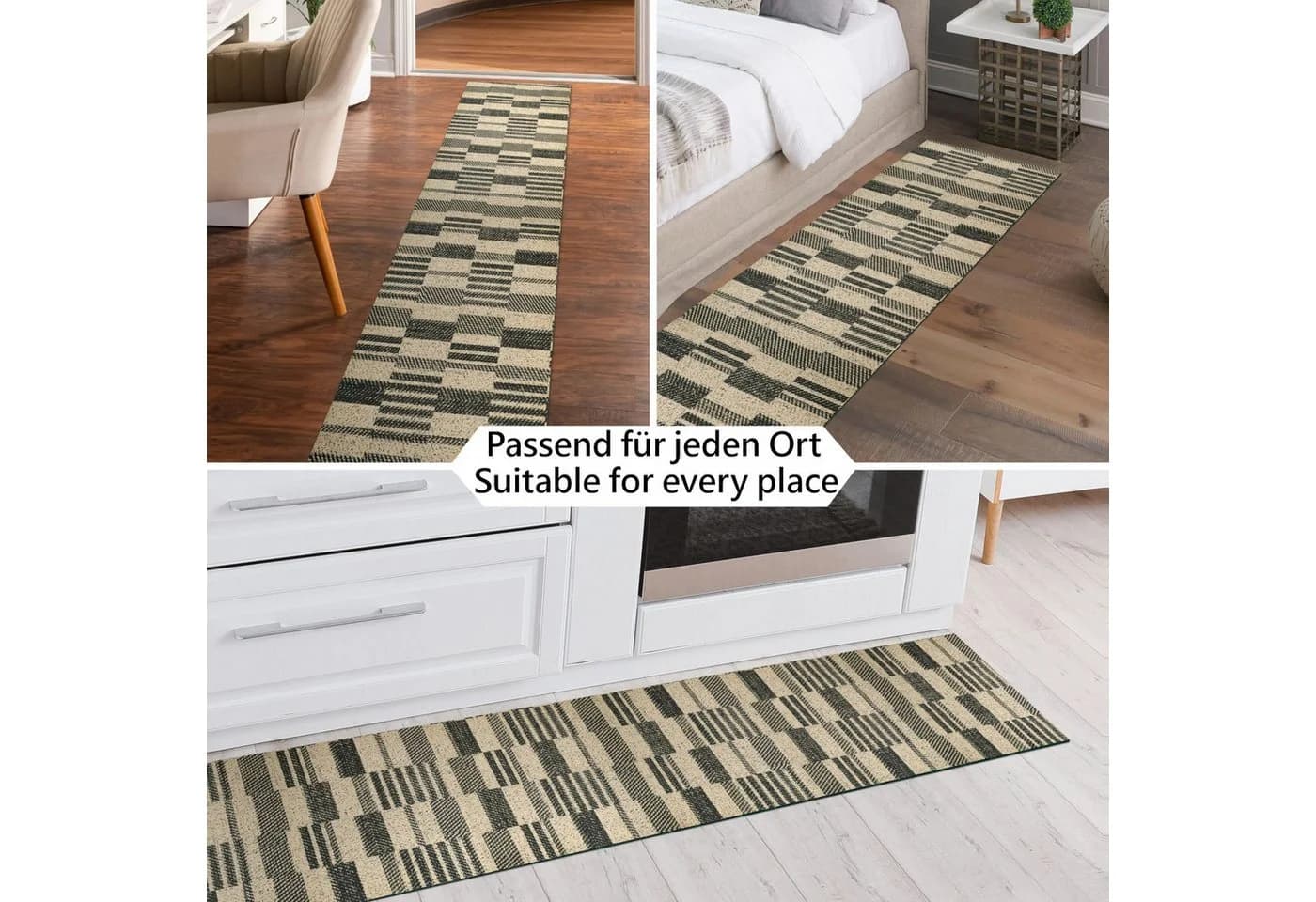 ANRO Küchenläufer GreenLine Barcode Patchwork Dunkel Polyester - Bild 5
