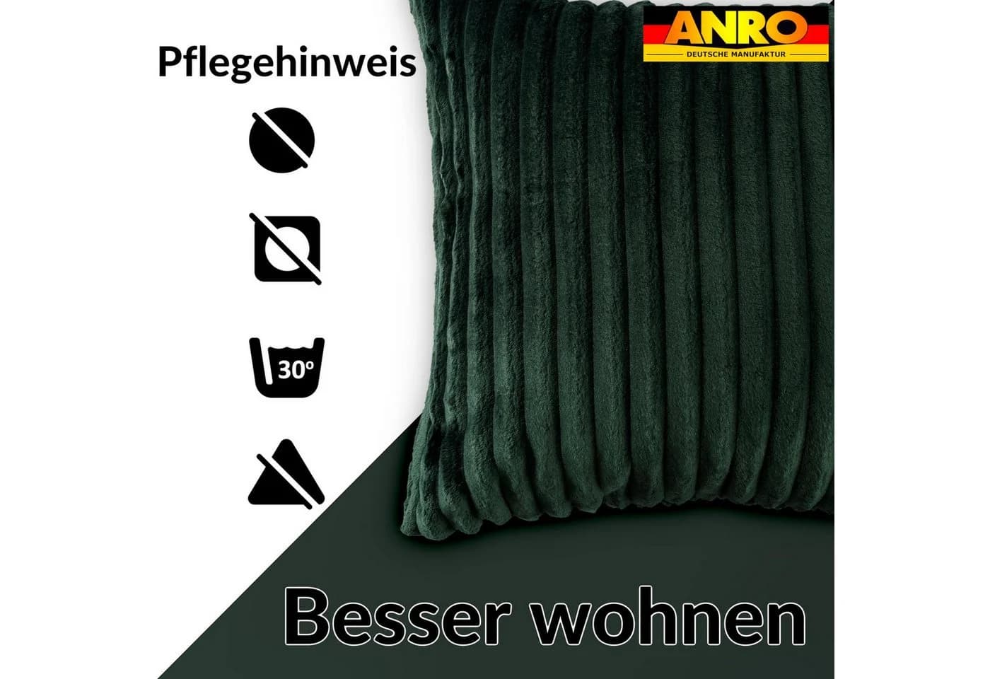 Kisska Dekokissen LILLI BIG CORD Velour Smaragd 40x40cm - Bild 5