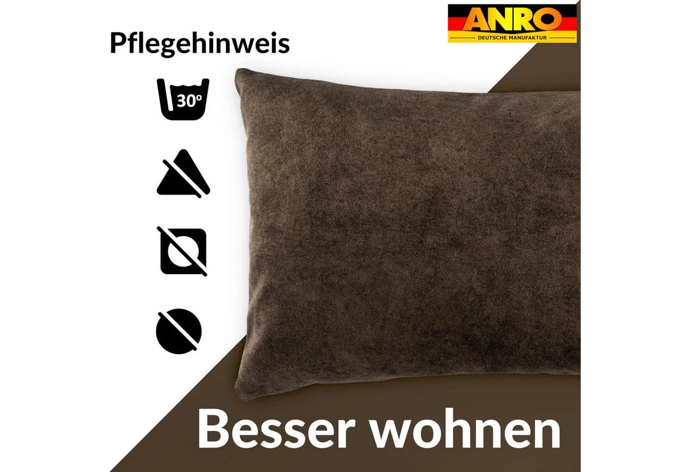 Kisska Dekokissenhülle Velour Dunkelbraun Meliert - Bild 5
