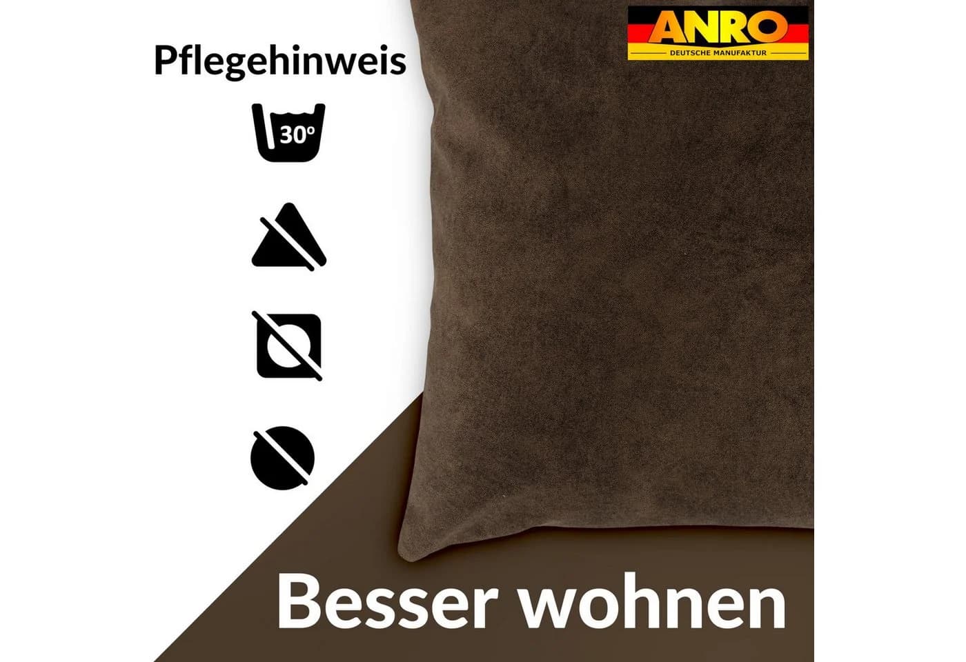 Kisska Dekokissenhülle Dunkelbraun Velour 40x40 cm - Bild 5