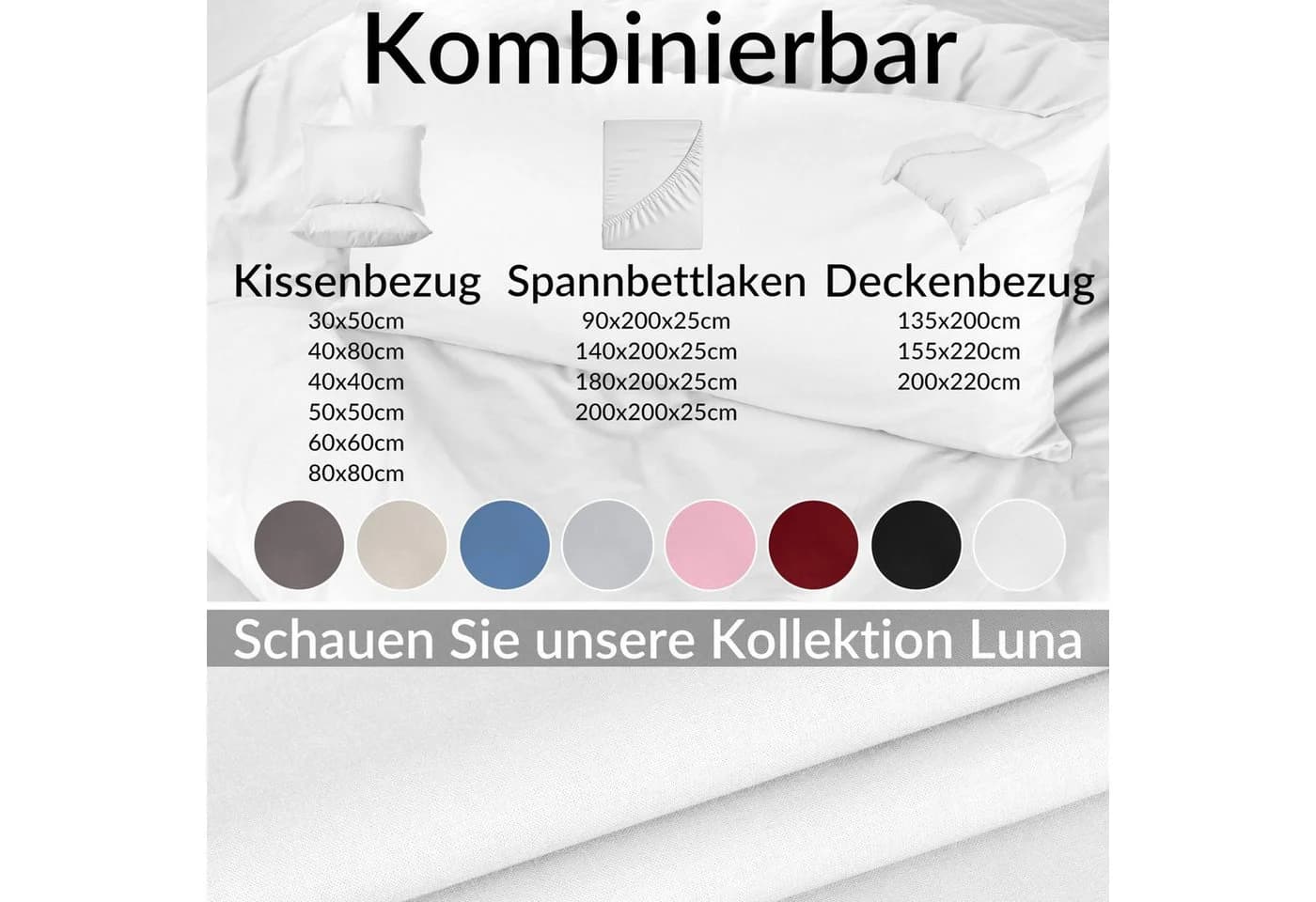 Kisska Kissenbezug LUNA Weiß 100% Baumwolle - Bild 4