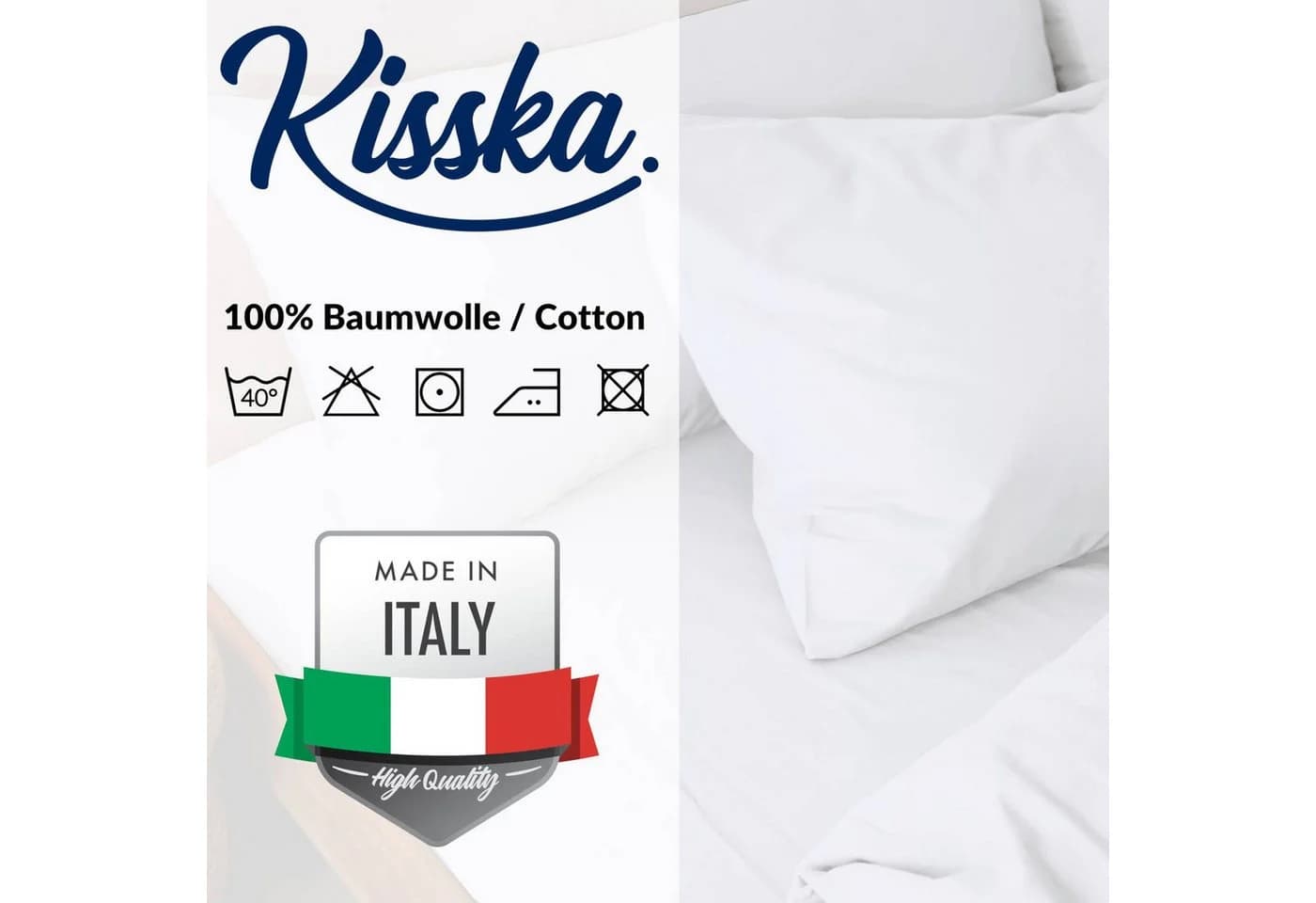 Kisska Kissenbezug LUNA Weiß 100% Baumwolle - Bild 5