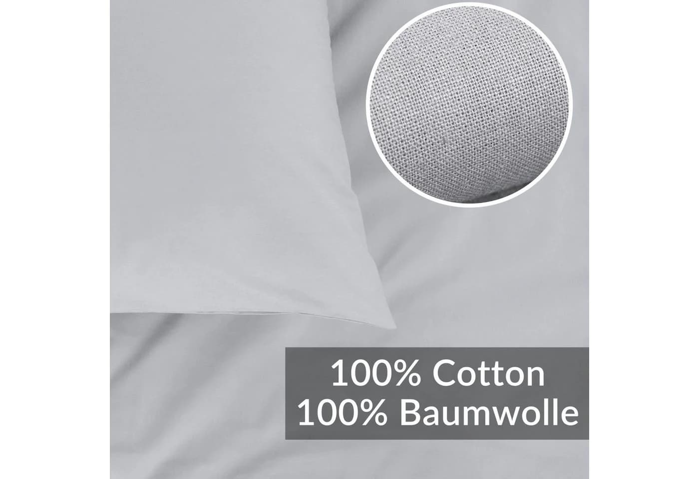 Kisska Kissenbezug LUNA Hellgrau 100% Baumwolle - Bild 3