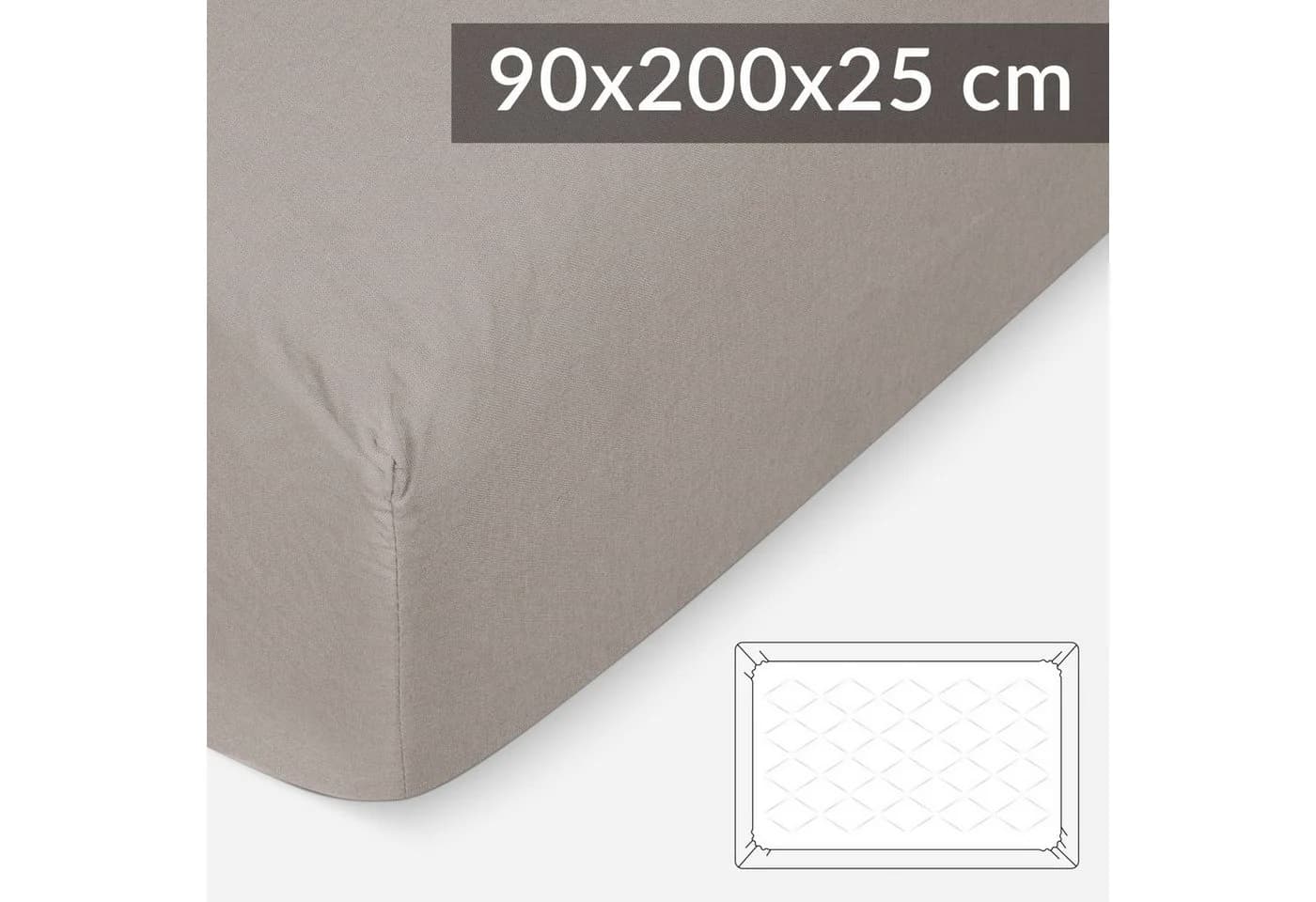 Kisska Spannbettlaken LUNA Beige 100% Baumwolle - Bild 3