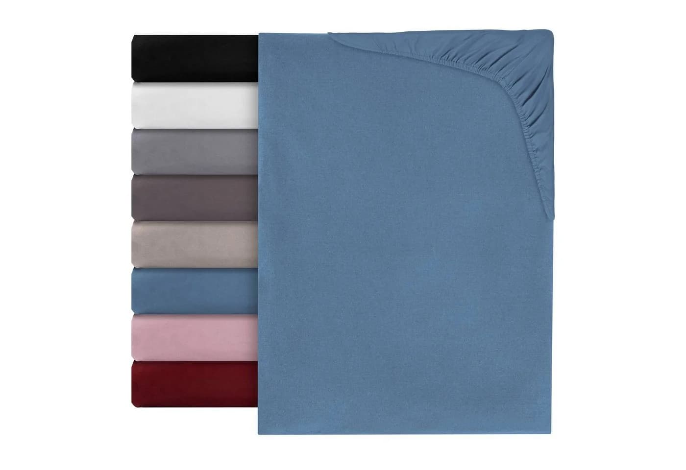 Kisska Spannbettlaken LUNA 100% Baumwolle Blau - Bild 2