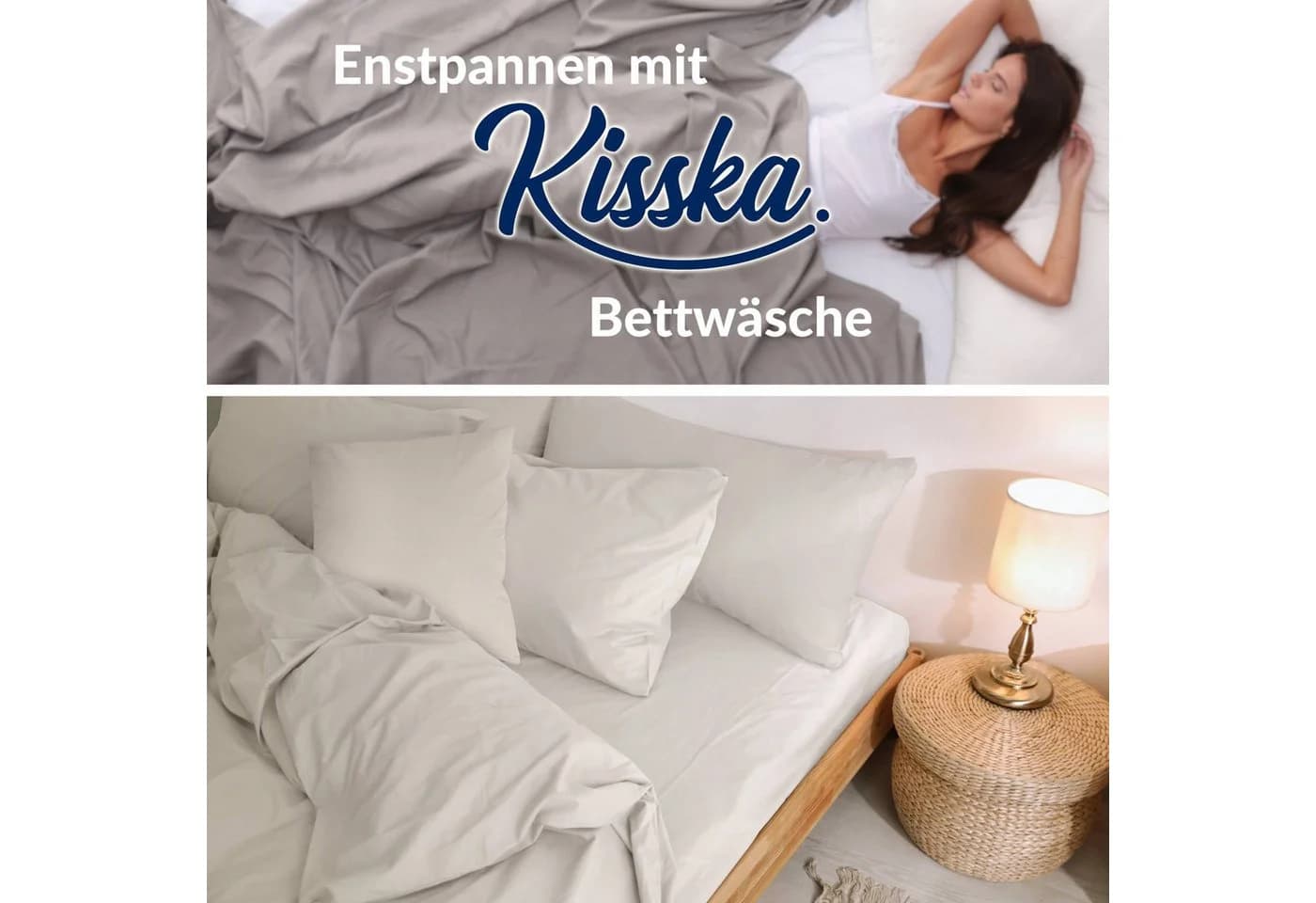Kisska Bettbezug LUNA Baumwolle Beige Atmungsaktiv