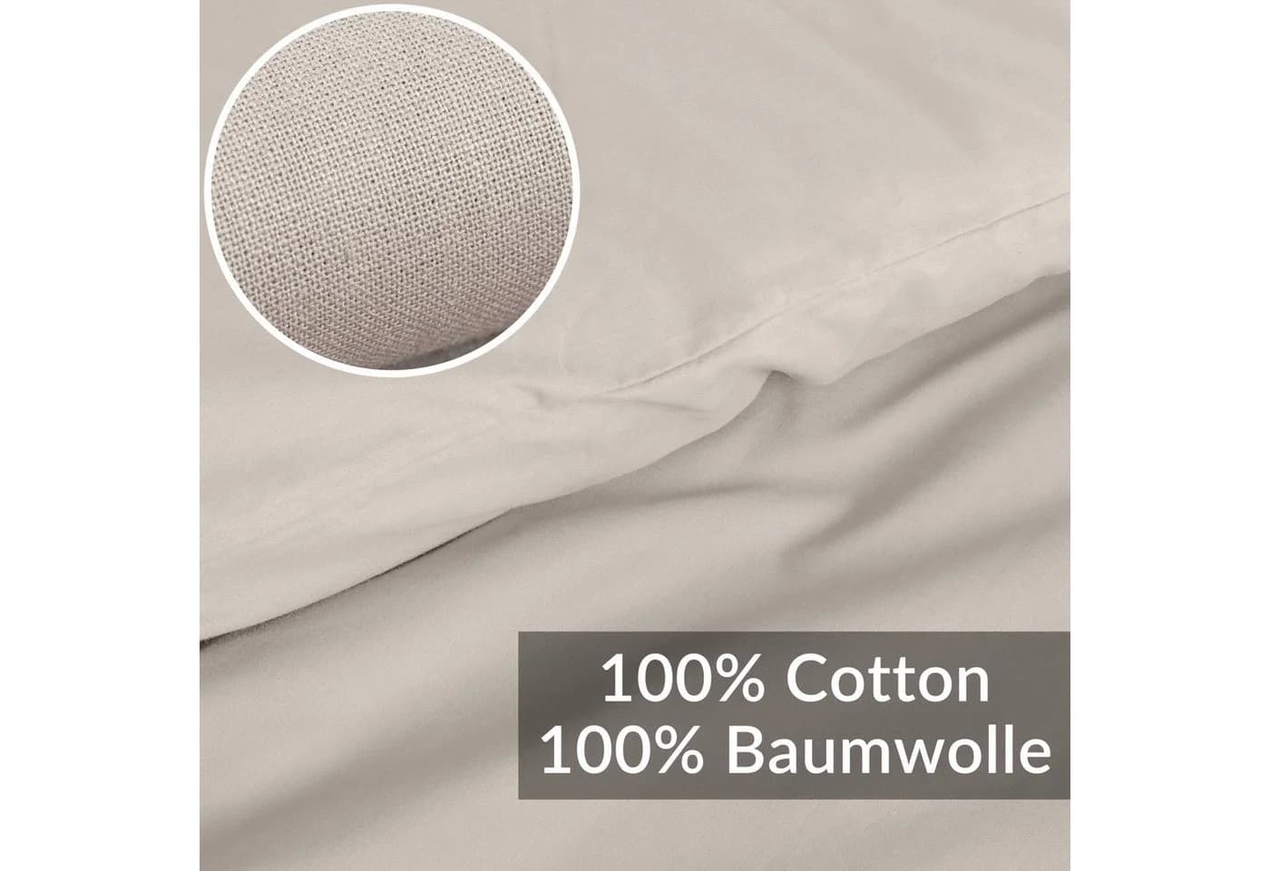 Kisska Bettbezug LUNA Baumwolle Beige Atmungsaktiv - Bild 3