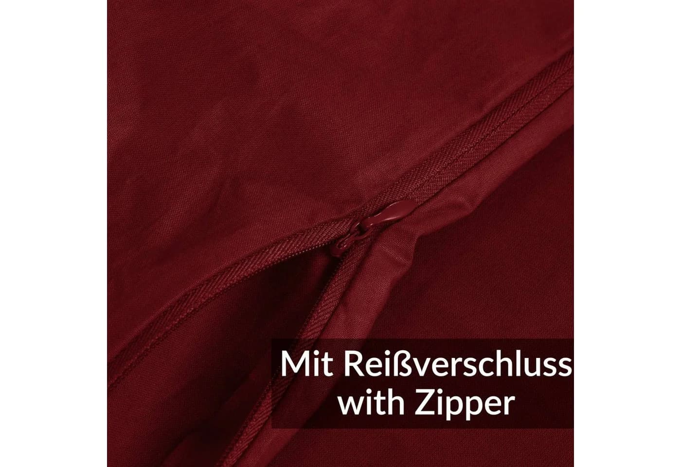 Kisska Bettbezug LUNA aus Baumwolle 155x220cm Bordeaux - Bild 5