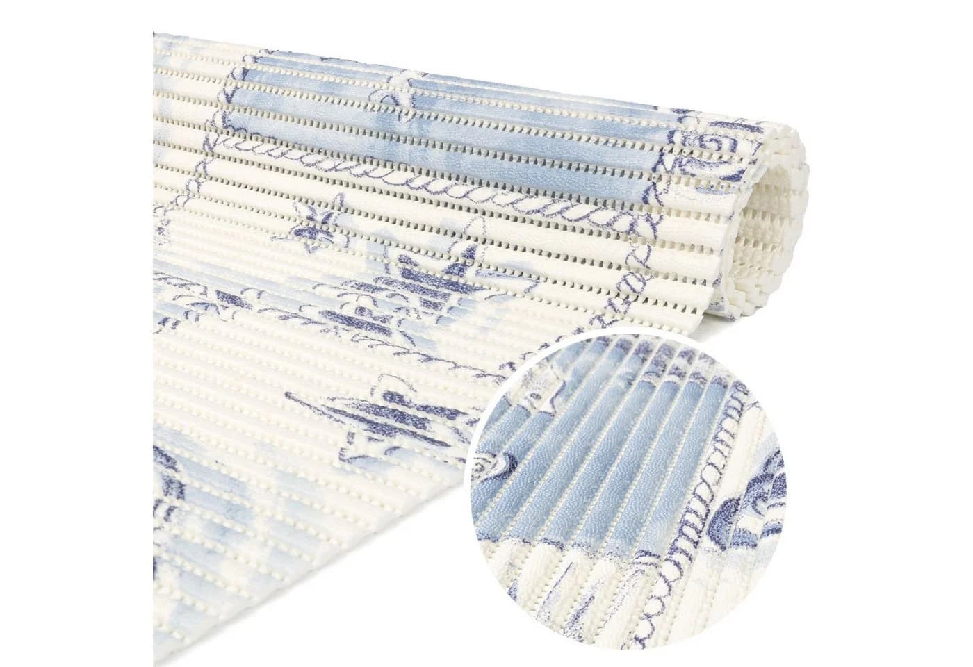 ANRO Schaum-Badematte Blau-Weiß Delfine PVC Rutschhemmend - Bild 2