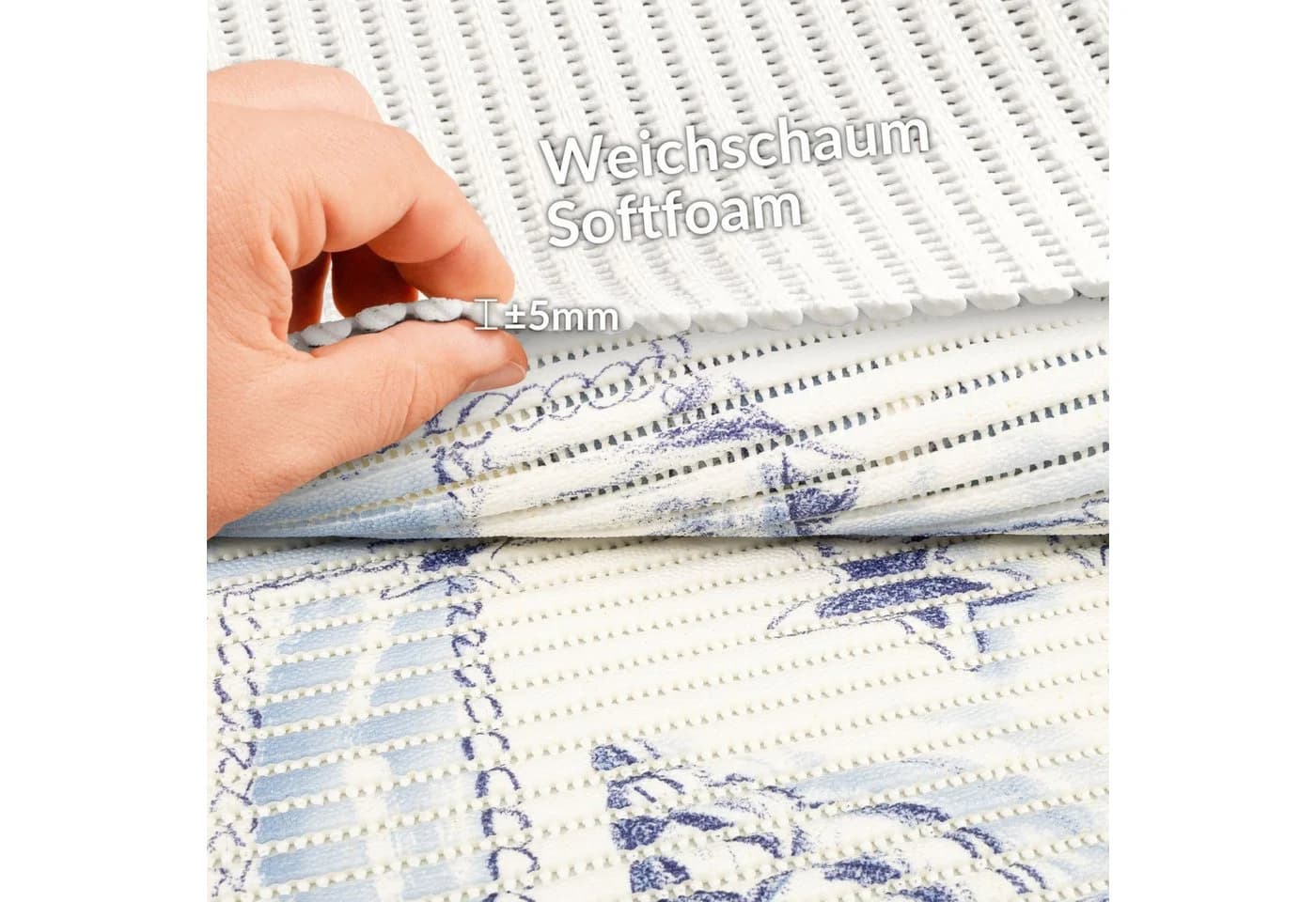 ANRO Badematte Weichschaum 100x130cm Delfine Blau-Weiß - Bild 5