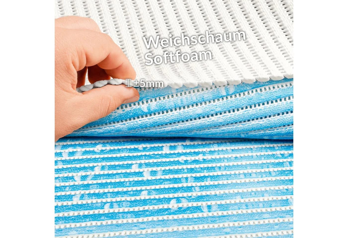 ANRO Schaum-Badematte Hellblau Rutschhemmend PVC Weichschaum - Bild 5