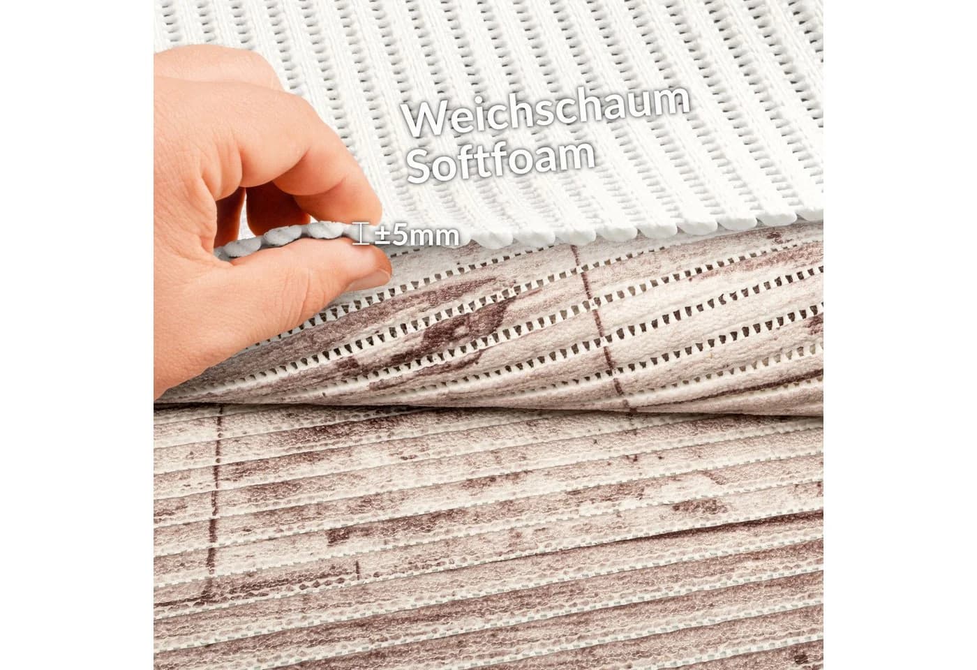 ANRO Schaum-Badematte Antirutschmatte Weichschaummatte Braun - Bild 5