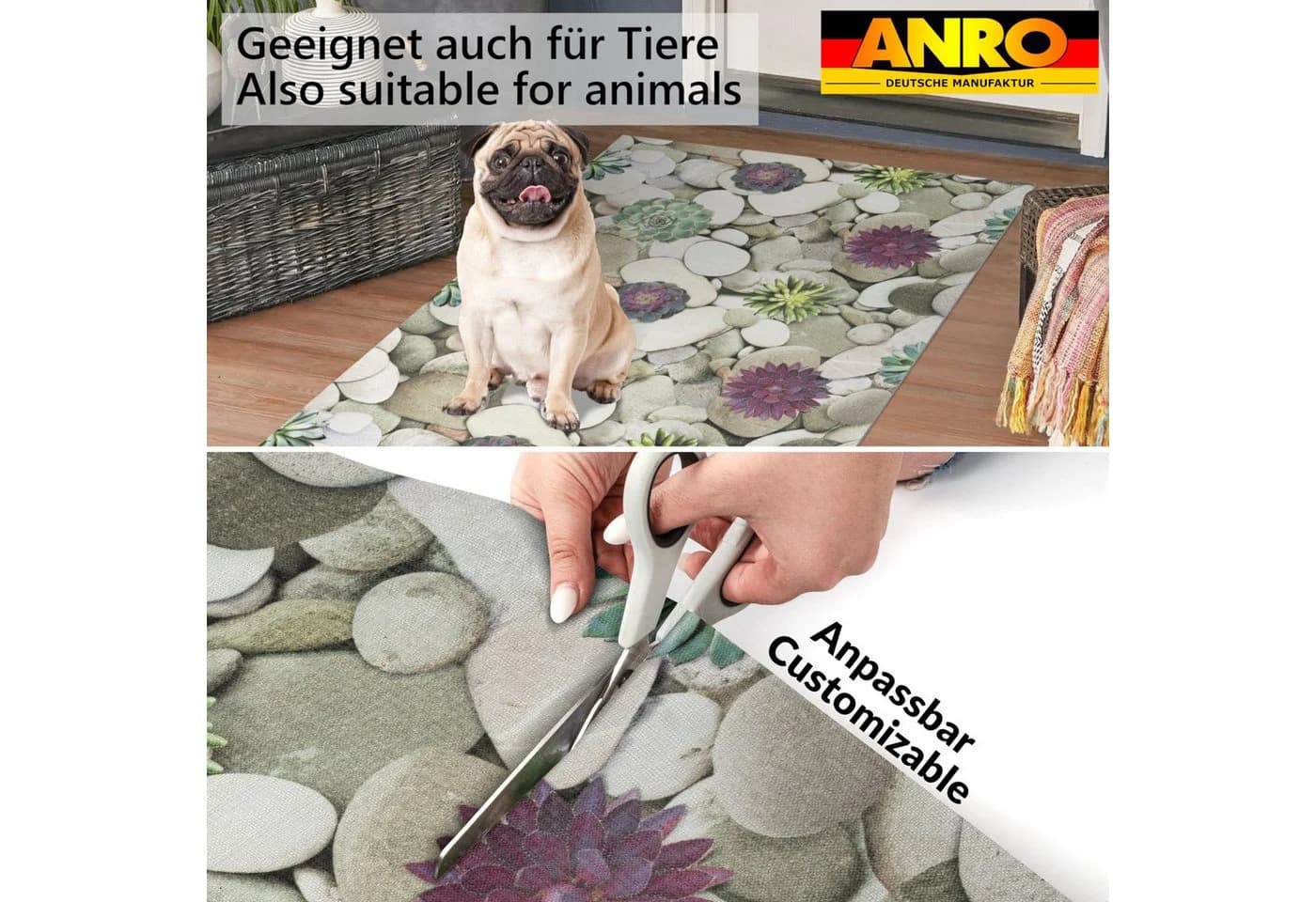 ANRO Küchenläufer RANNA Grau Rutschhemmend Pflegeleicht - Bild 4