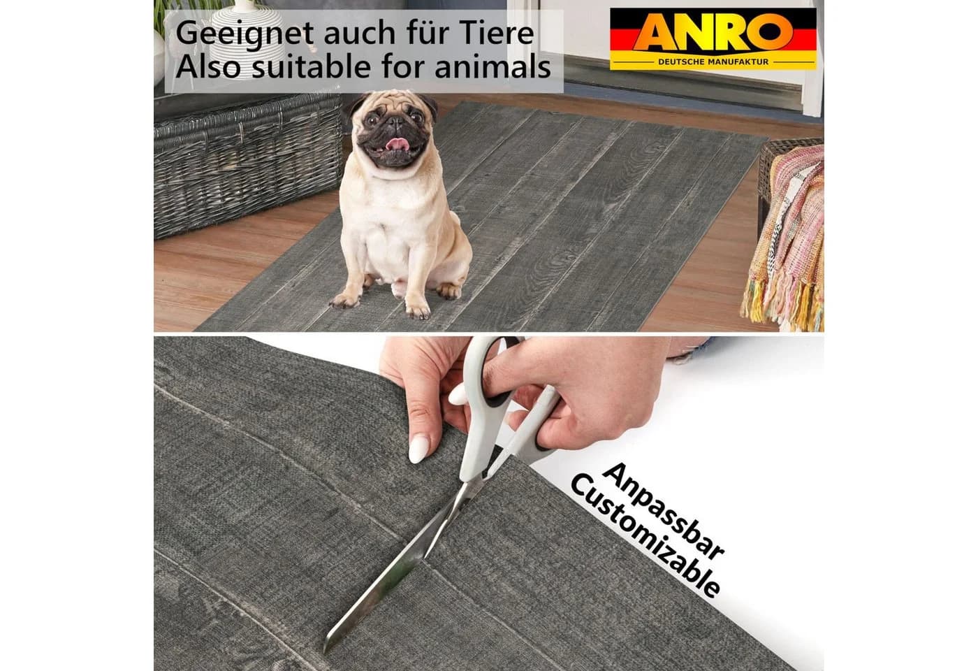 ANRO Küchenläufer RANNA Dunkelgrau Hochwertig Bodenläufer - Bild 4