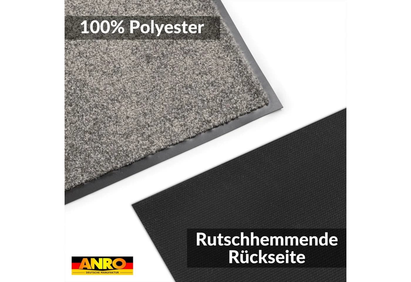 ANRO Fußmatte AMIGO Rutschfeste Türmatte Schmutzfangmatte Grau - Bild 5