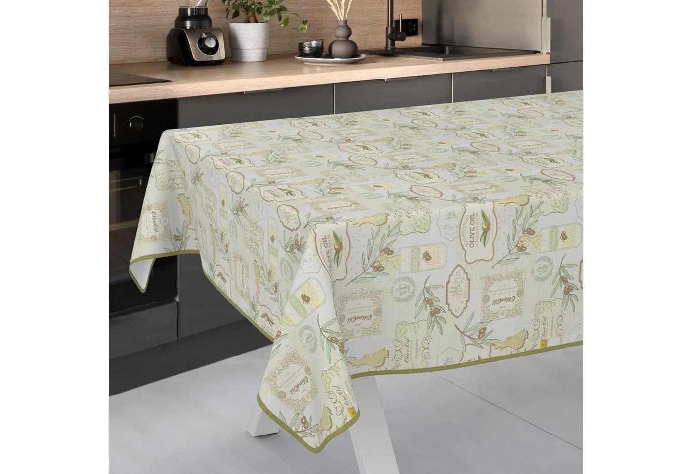 ANRO Wachstuch-Tischdecke Pastelgrün wasserabweisend
