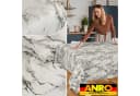 ANRO Tischdecke Wachstuch abwaschbar Marmor Tischwäsche Naturel Grau 100x140cm Bild 5